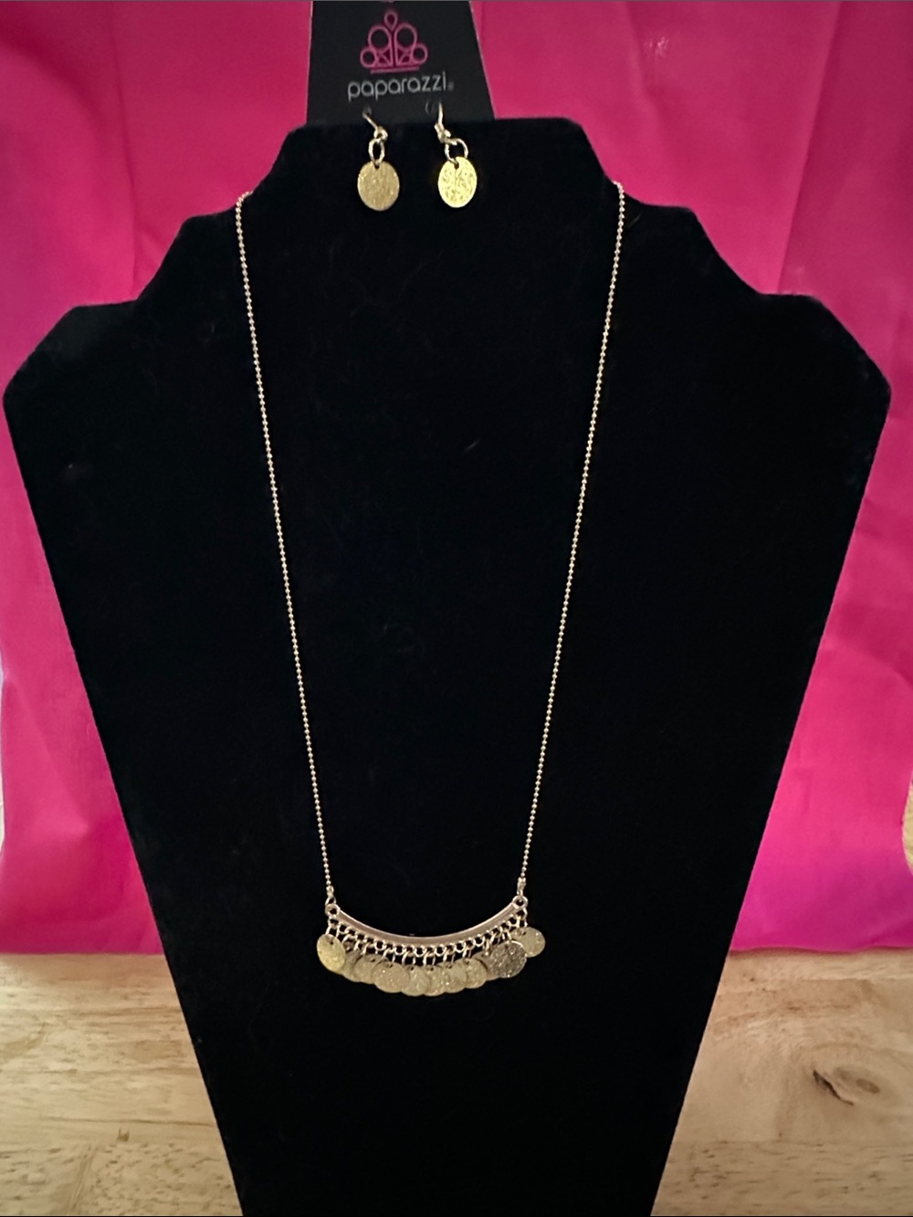 paparazzi Gold Coin Fringe Necklace Set